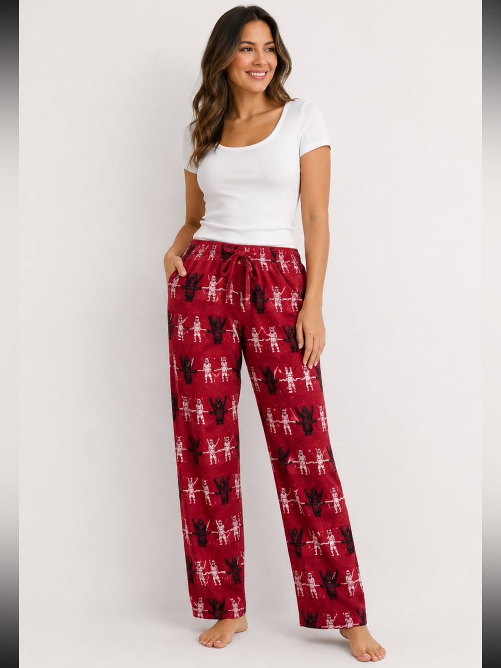 Star Wars Red Pajama Pants Lounge Sleepwear All Over Print Soft Cozy - XL